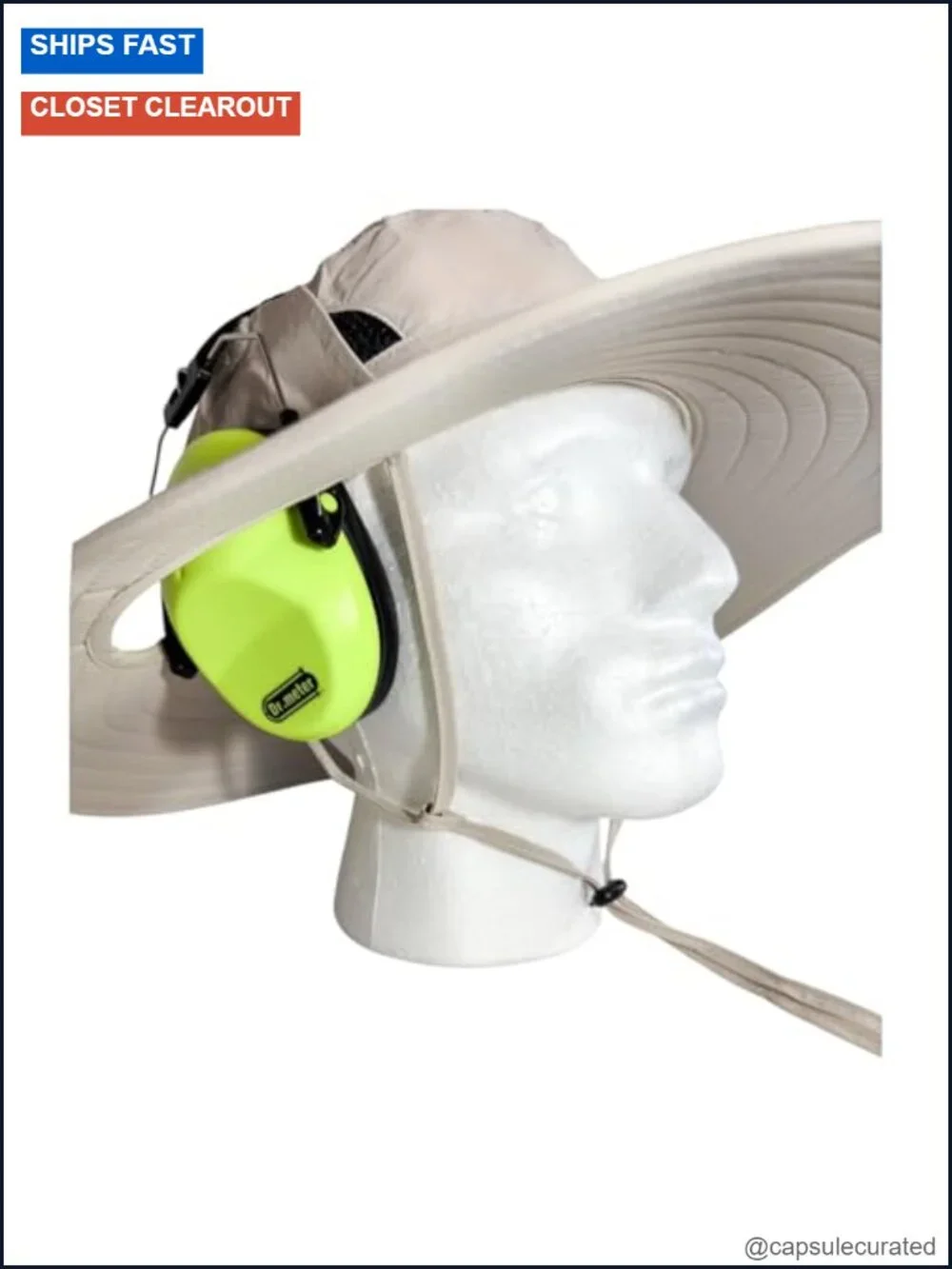 SPF 50+ Bucket Hat with Headphone Flaps - Nylon Breathable Sun Hat for Outdoor
